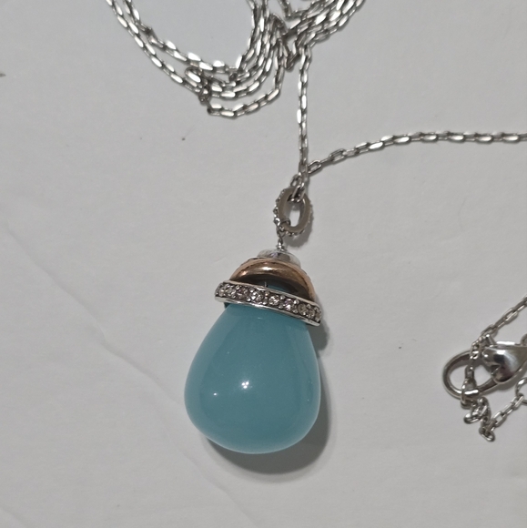 Brighton NEPTUNE'S RINGS AQUA QUARTZ STONE Silver Gold Long Necklace New! - Picture 10 of 13